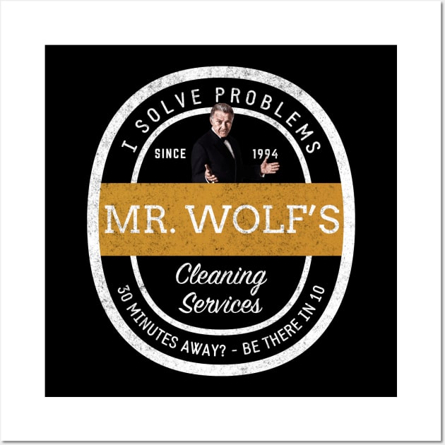 Mr. Wolf's Cleaning Services - modern vintage logo Wall Art by BodinStreet